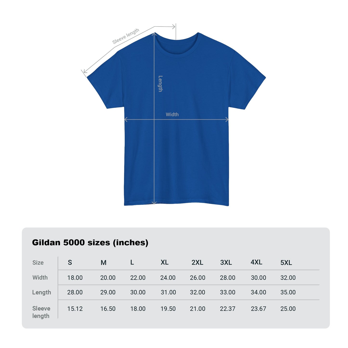 Royal Blue Unisex Heavy Cotton Blank Tee