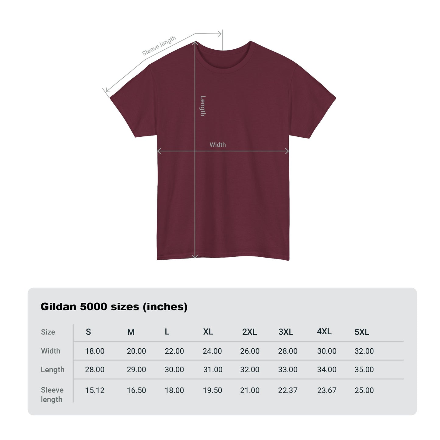 Maroon Red Unisex Heavy Cotton Blank Tee