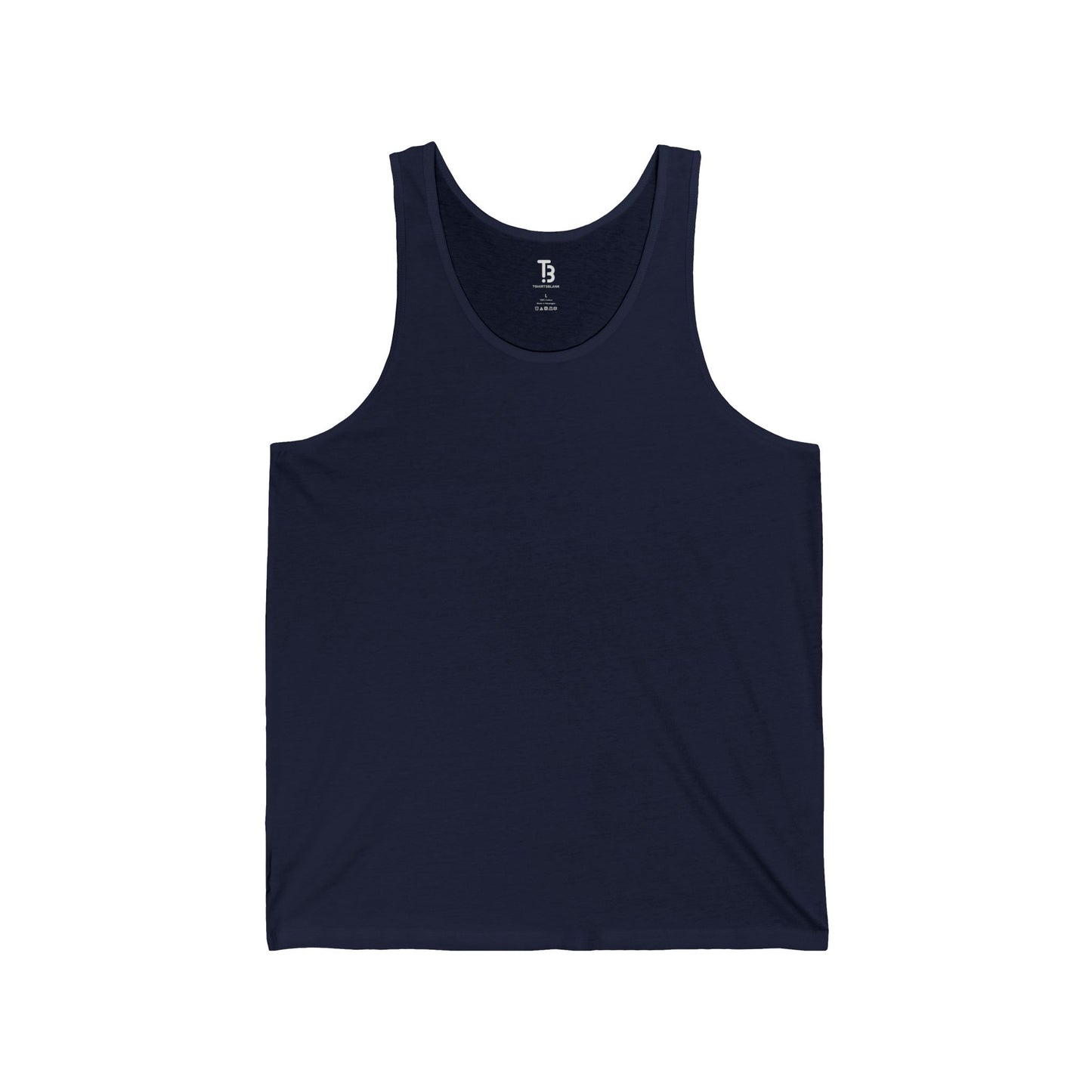 Navy Blue Unisex Jersey Blank Tanktop