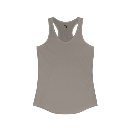 Solid Warm Gray Women's Ideal Blank Racerback Tank